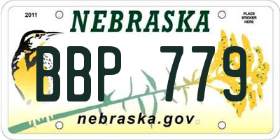 NE license plate BBP779