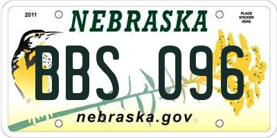 NE license plate BBS096