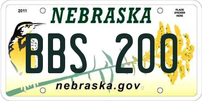 NE license plate BBS200