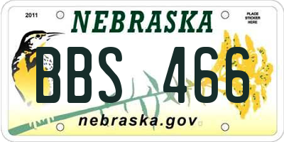 NE license plate BBS466
