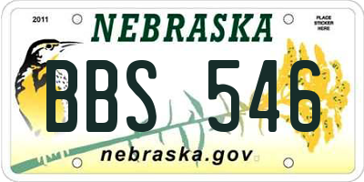 NE license plate BBS546