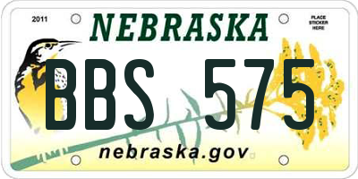 NE license plate BBS575