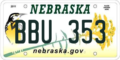 NE license plate BBU353