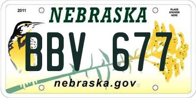 NE license plate BBV677