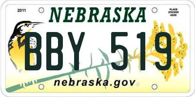 NE license plate BBY519