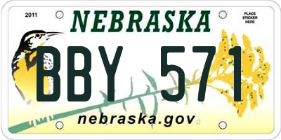 NE license plate BBY571