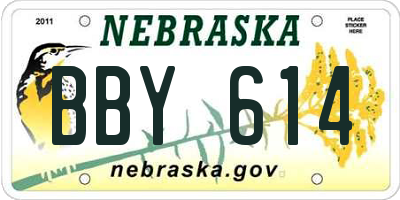 NE license plate BBY614