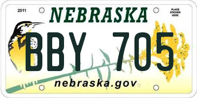 NE license plate BBY705