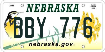 NE license plate BBY776