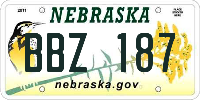 NE license plate BBZ187