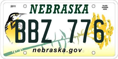 NE license plate BBZ776
