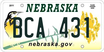 NE license plate BCA431