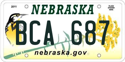 NE license plate BCA687