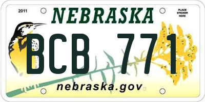NE license plate BCB771