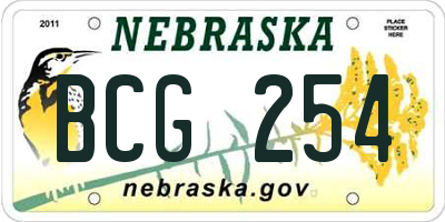 NE license plate BCG254