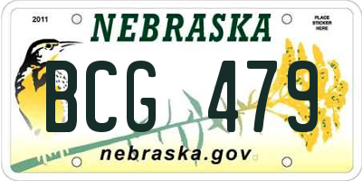 NE license plate BCG479