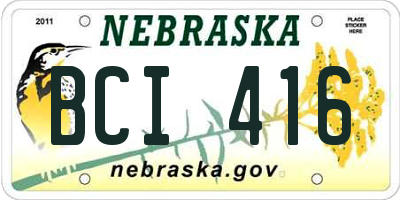 NE license plate BCI416