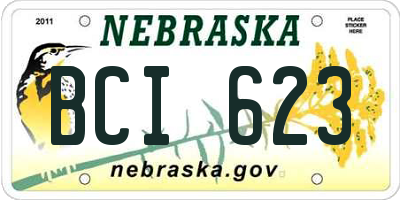 NE license plate BCI623