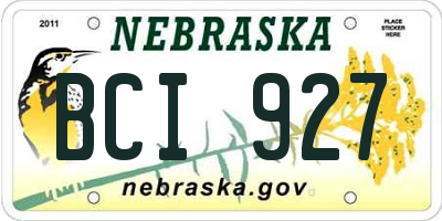 NE license plate BCI927