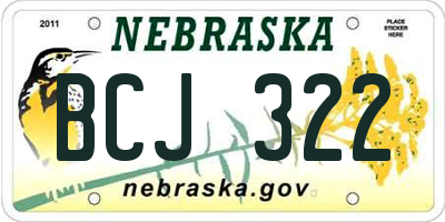 NE license plate BCJ322