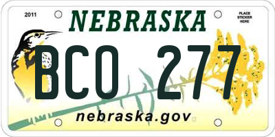 NE license plate BCO277