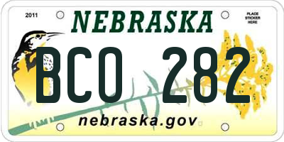 NE license plate BCO282
