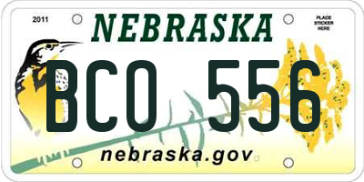NE license plate BCO556