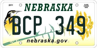 NE license plate BCP349