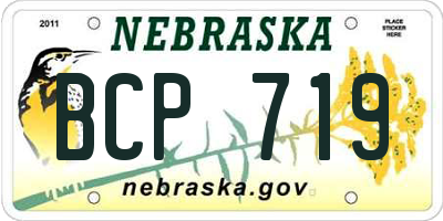 NE license plate BCP719