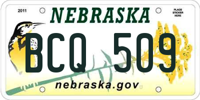 NE license plate BCQ509