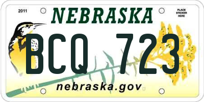 NE license plate BCQ723