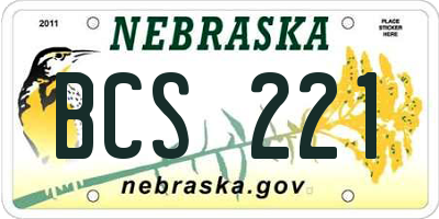 NE license plate BCS221