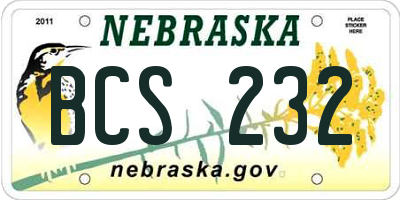 NE license plate BCS232