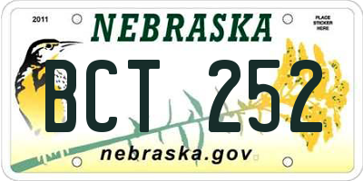 NE license plate BCT252