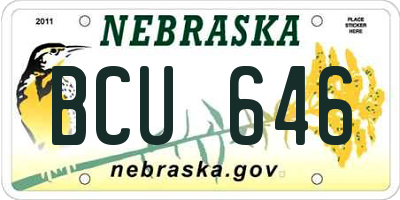 NE license plate BCU646