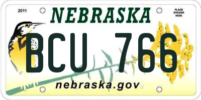 NE license plate BCU766