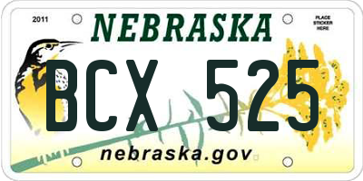 NE license plate BCX525