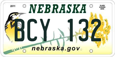 NE license plate BCY132