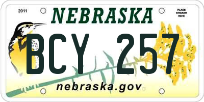 NE license plate BCY257