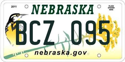 NE license plate BCZ095