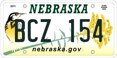 NE license plate BCZ154