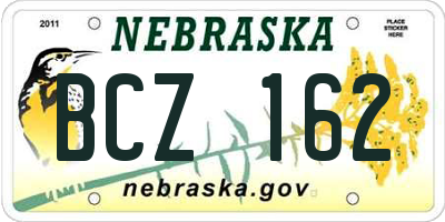 NE license plate BCZ162