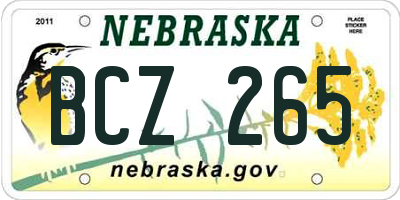 NE license plate BCZ265