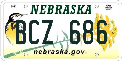 NE license plate BCZ686