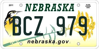 NE license plate BCZ979