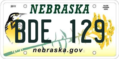 NE license plate BDE129