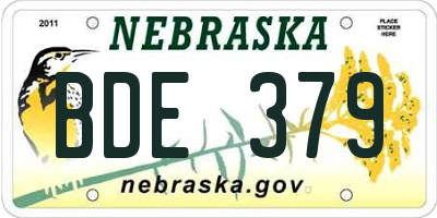 NE license plate BDE379