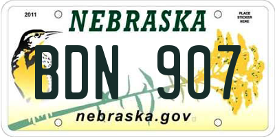 NE license plate BDN907