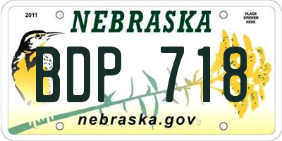 NE license plate BDP718