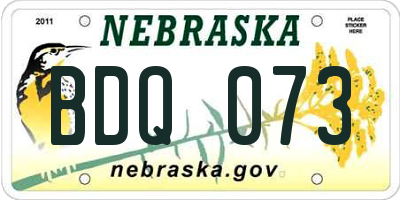NE license plate BDQ073